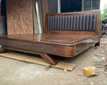 GIƯỜNG NGỦ GỖ SỒI NGA SƠN MÀU ÓC CHÓ  T0081